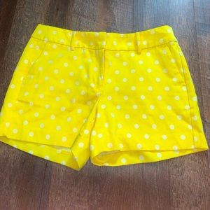Ann Taylor Yellow and White Polka Dot Shorts